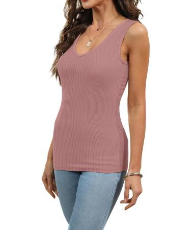 Shop Bijerou Women's V-Neck Sleeveless Racerback Top - Slim Fit Summer Fashion in Blue & Ros Gold XS Available - International Shipping - Buy Online on GoSupps.com