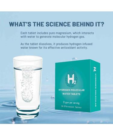 Hydrogen Water Tablets Molecular Hydrogen Tablet for Drinking Water with Magnesium | Highest Concentration H2 13 PPM | Energy Booster Enhance Performance & Recovery | 36 Tablets - Buy Online on GoSupps.com