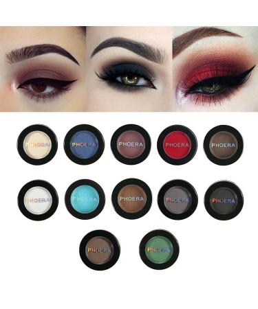 Phoera AQUAPURITY Waterproof Matte Eyeshadow Palette - 12 Pigment Colors - Long Lasting Face Powder Eye Shadow - 201 WHITE - Buy Online on GoSupps.com