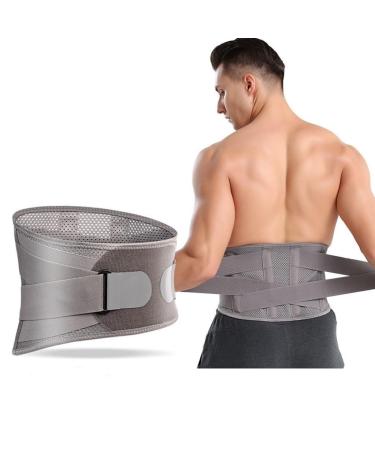 Back bandage support belt breathable for the lower back adjustable lumbar support for men and women pain relief sciatica scoliosis herniated disc gray (size: xxl)