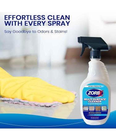 ZORBX Extra-Strength Multi Surface Cleaner | Citrus Scented Odor & Stain Remover | Fast-Acting Multipurpose Spray (24 Fl Oz) - Shop Internationally - Buy Online on GoSupps.com