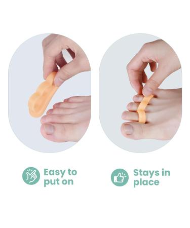 Welnove Hammertoe Corrector Gel Toe Straighteners - 4 Pcs Cushion Pads for Bent Crooked & Claw Toes - Effective Foot Pain Relief - Buy Online on GoSupps.com