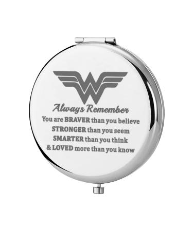 KEYCHIN Heroine Pocket Mirror Diana Fans Gift You are Braver Stronger Smarter Than You Think Heroine Compact Mirror for Women Girls (Heroine Mirror) Wonder Mirror