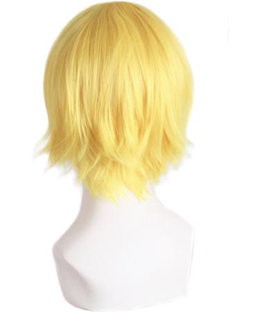 MapofBeauty Men's Short Straight Cosplay Wig - Yellow Golden - Buy Online on GoSupps.com