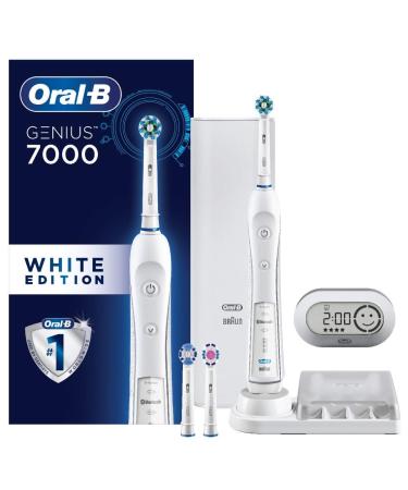Oral-B 7000 SmartSeries Electric Toothbrush with Bluetooth Connectivity and Travel Case, White Handle - Buy Online on GoSupps.com