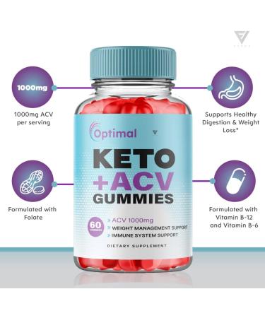 Optimal Keto ACV Gummies - Advanced Shark Tank Formula for Weight Loss | Apple Cider Vinegar, Folate, B12 | 60 Count - Buy Online on GoSupps.com
