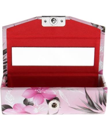 SGerste Leather lipstick case with mirror traditional Chinese floral pattern for makeup jewelry lip balm light pink as described pink Rose - Buy Online on GoSupps.com