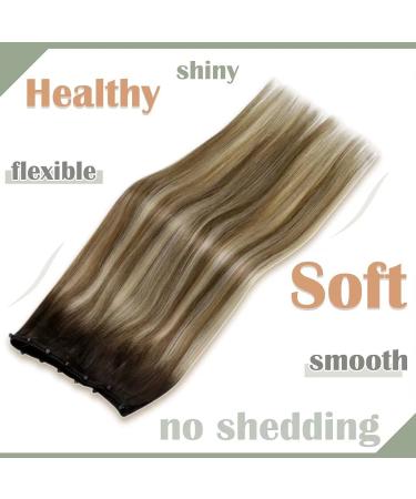 LAAVOO Remy Micro Weft Extensions - 55cm Balayage Real Hair Dark Brown Ombre to Light Blond Microbeads 50g 12-inch Width - Premium Human Hair Tress Extensions - Buy Online on GoSupps.com