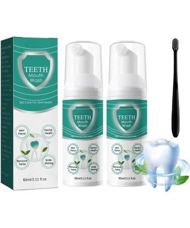 Awzlove Teeth Total Care Mouthwash,Awzlove Teeth Mouthwash,Mouthwash Toothpaste Foam Mousse Whitening,Refreshing Breath and Deep Cleaning Teeth (2Pcs)