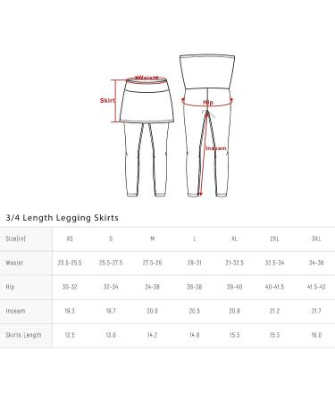 ANIVIVO Women Tennis Skirted Leggings with Pockets - Black Capris XX-Large - Buy Online on GoSupps.com