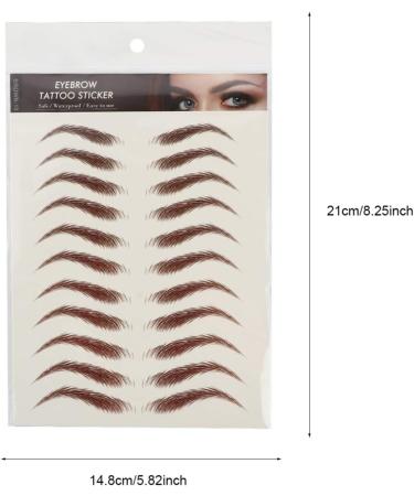 Mobestech 4 Sheets Eyebrow Stickers 6D Hair-like Eyebrow Stickers Imitation Eyebrow Tattoos False Eyebrow Tattoos (Brown) - Buy Online on GoSupps.com