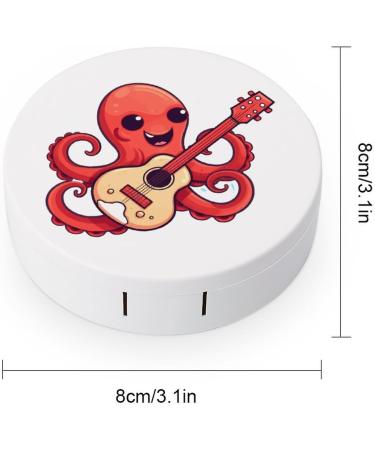 Octopus Playing Guitar Contact Lens Travel Kit - Portable Cute Box with Mirror for Daily Outdoor Use - Buy Online on GoSupps.com