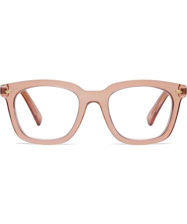 AMOMOMA Retro Square Blue Light Blocking Reading Glasses for Women - Transparent Brown+c3 Grey Tortoise 1.5x | AM6033 C2 - Buy Online on GoSupps.com