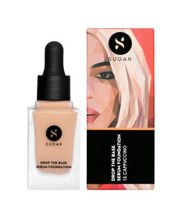 Buy Sugar Cosmetics Drop The Base Serum Foundation 15 Cappuccino - Full Coverage Waterproof Matte Finish for Light Cool Undertone - International Shipping Available - Buy Online on GoSupps.com