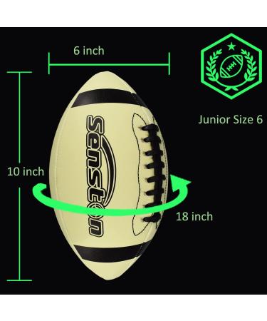 Senston Premium PU Leather Football Size 6 - High School/Kids/Junior/Youth with Pump and Luminous Design - Buy Online on GoSupps.com