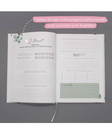 Floral Pregnancy Diary - 120 Pages with Pocket & 158 Stickers | Perfect Keepsake for Expecting Moms - Buy Online on GoSupps.com