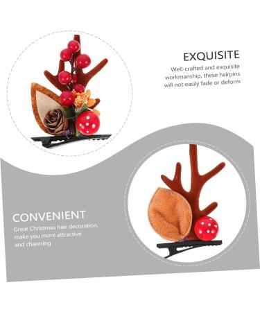 Beavorty 2 Pairs Hairpin Xmas Party Hair Clips Antlers Hair Clip Christmas Hair Clip Tiara Antler Decor Bill Hair Clips for Women Antler Hairpins Christmas Hair Barrettes Miss Elk - Buy Online on GoSupps.com