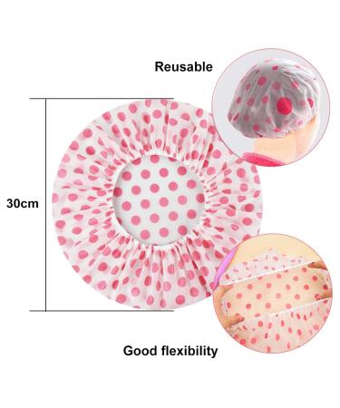 Yuip 6-Pack Waterproof Shower Caps | Reusable Plastic Bathing Caps for Women & Girls - Elastic & Durable - Buy Online on GoSupps.com