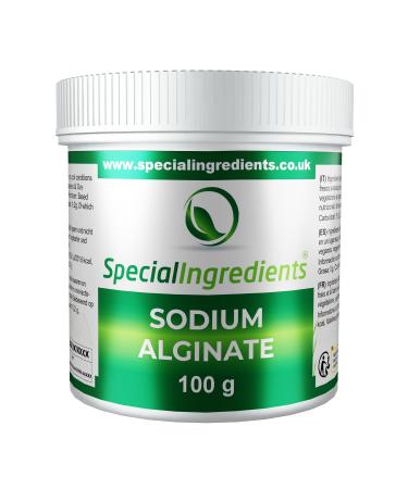 Special Ingredients Alginate de Sodium en poudre 100g - Extrait d algue - paississant mulsifiant & am liorateur de texture - Convient aux vegans & v g tariens - Emballage recyclable 100 g (Lot de 1)
