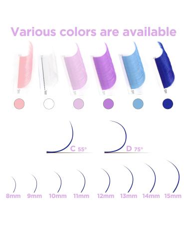 QUEWEL Colored Classic Eyelash Extensions | 0.07 C/D Curl 8-15mm | Blue Lash Extensions for Salons | Perfect for International Shipping - Buy Online on GoSupps.com
