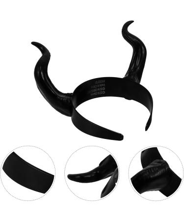 minkissy Black Horns Headband Hair Hoop Black Devil Horns Headband Cosplay Horn Hair Band Christmas Hair Hoop Ox Horn Hair Accessories for Halloween Party - Buy Online on GoSupps.com