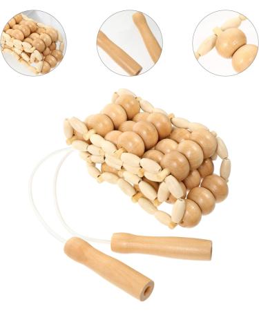 Handmade Wooden Massage Roller Rope - Portable Muscle Relief Tool for Back Waist Foot Neck & Leg | 1pc Trigger Point Design - Buy Online on GoSupps.com