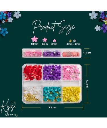 Kys Pretty 3D Nail Art Supplies - 2 Boxes 3D Flowers & Metal Caviar Beads - Nail Accessories for Manicure DIY - Buy Online on GoSupps.com