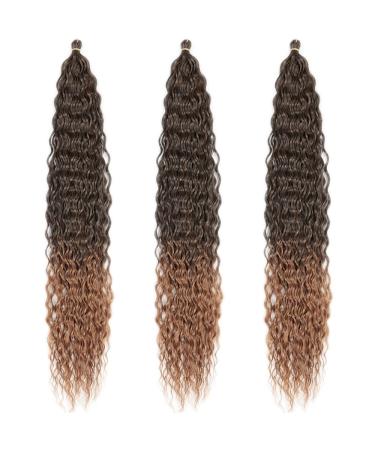 DSoar 30 Inches Deep Twist Crochet Hair - Ocean Wave Curly Bohemian Braids | T27# Synthetic Hair Extensions for Women & Girls - 3 Pack - Buy Online on GoSupps.com