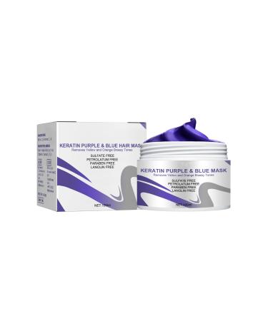 Keratin Purple Hair Mask For Deep Conditioning Of Blonde And Bleached Hair Removing Copper And Yellow Tones To Soothe and Moisturize Hair