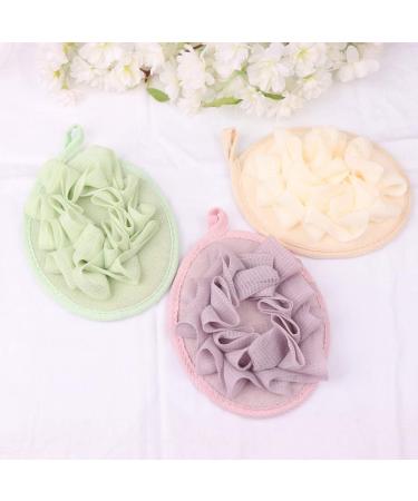 LEORX Loofah Sponge 6pcs Shower Pouf Exfoliating Mesh Bath Scrubber with Hand Strap - Buy Online on GoSupps.com