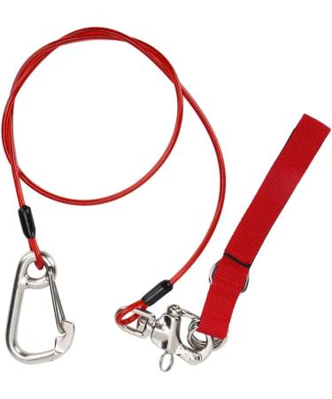 VGEBY Freediving Lanyard Safety Rope 316 Pro Stainless Steel Clip with Dive Wristband - Red - Buy Online on GoSupps.com