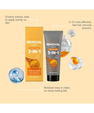 Cr me d pilatoire au curcuma et la vitamine C pour le visage et le corps douce et non irritante id ale pour les peaux sensibles (l vre sup rieure menton jambes et maillot). (4PCS) - Buy Online on GoSupps.com