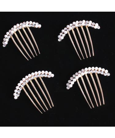 MAGICLULU Hair Insertion Comb Womens Hair Accessories Pearl Side Comb Rhinestone Hair Comb Bling Decor Hairpin Crystal Decor Gold Decor Headgear Bride European and American - Buy Online on GoSupps.com