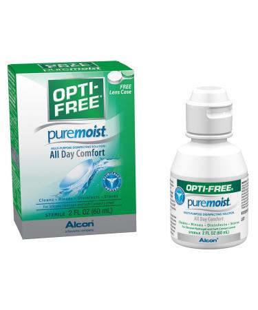 Opti-Free Puremoist Multi-Purpose Disinfecting Solution with Lens Case, (Packaging may vary), 2 Fl Oz (Pack of 1)