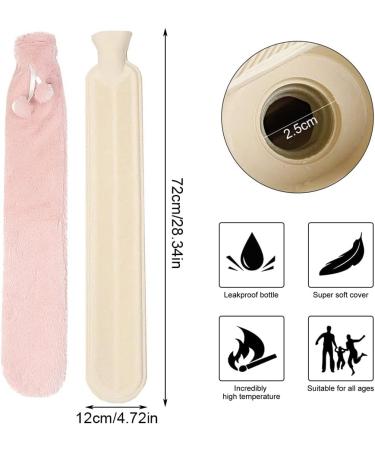 Buy CJBin Long Hot Water Bottle with Soft Cover - 1L Heating Cushion for Waist Neck Shoulders & Legs | Removable Plush Cover | Ideal for Pain Relief - Buy Online on GoSupps.com