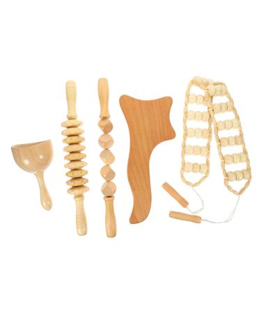 Magiclulu 5 pieces beech wood massage device wood massage bars hand massage wearable wood massage device wood massage bars foot massage tools wood massage tools reflex zone massage
