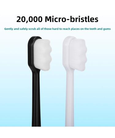8-Piece Soft Nano Toothbrush Set for Gentle Oral Care - Extra Soft Bristles for Adults, Kids, and Gum Recession Relief (Black & White) - Buy Online on GoSupps.com