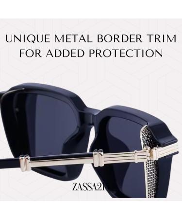 Zassa215 - 2 Pack Blue Light Blocking Glasses & Vintage Sunglasses for Men & Women | Fashion Anti-Glare Computer Glasses & UV400 Shades - Buy Online on GoSupps.com