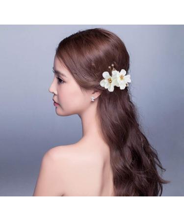 8 Pack Hawaiian Luau Hibiscus Flower Gold Hair Combs for Women Perfect for Parties and Weddings! - Buy Online on GoSupps.com