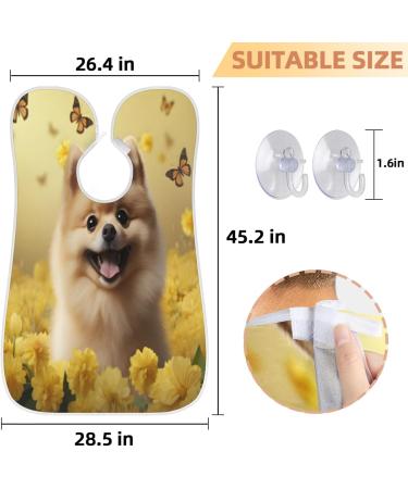 Dog Flower Butterfly Beard Bib Apron - Hair Catcher for Men Shaving | Perfect Gifts for Dad | Suction Cups Included - Buy Online on GoSupps.com
