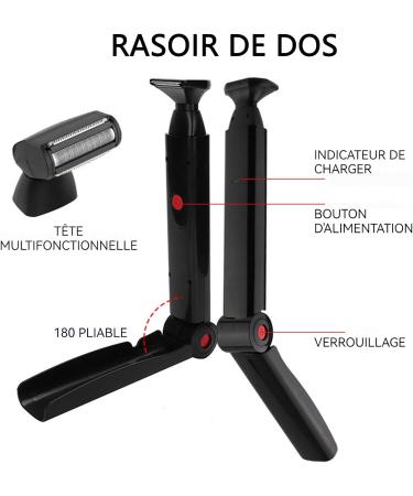 Rasoir de dos 32 2x14 5cm ABS back rasoir lectrique rasoir homme long manche rasoir pliant t lescopique noir rasoir electrique - Buy Online on GoSupps.com