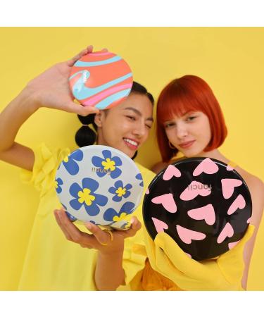 Fancii LED Travel Makeup Mirror with 10x/1x Magnifying, Rechargeable, 3 Light Settings - Compact Portable Hand Mirror - Taylor (Flower Power) - Buy Online on GoSupps.com