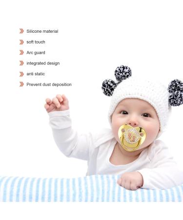 Premium Silicone Baby Pacifier for Newborns & Toddlers (6-18 Months) - Soft Touch Antistatic Bling Design - Gold - Buy Online on GoSupps.com