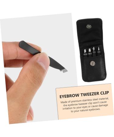 Frcolor Precision Tweezers Kit - Fake Eyebrow Tweezers for Ingrown Hair Removal - 8.5x5.3cm Black Steel Set - International Shipping - Buy Online on GoSupps.com