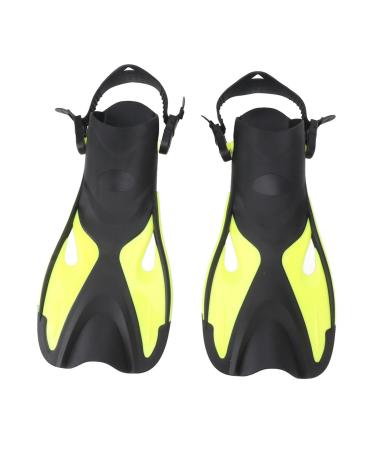 BOLORAMO Swimming Fins Diving Fins for Adults 1 Pair PP and TPR for Open Water (Black and Yellow 9-11 42-45)