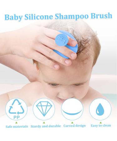 Baby Bathing Brush | Soft Silicone Shower & Massage Brush for Newborns | Baby Hair & Milk Crust Remover - Buy Online on GoSupps.com