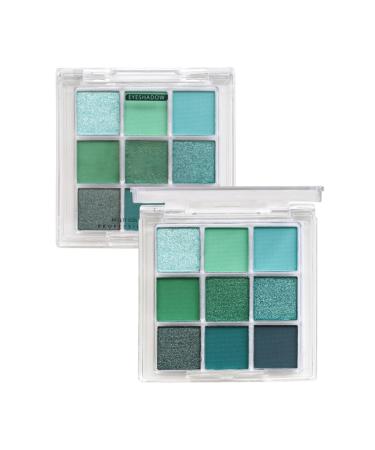 G n rique Green Eyeshadow Palette - Green Eyeshadow Glitter | Matte Green Eyeshadow Palette 9 Colors Shiny Eyeshadow Palettes Waterproof Glitter Makeup