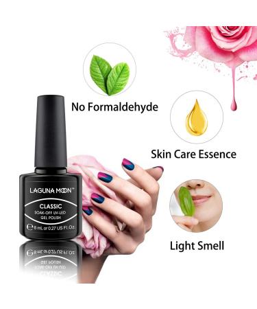 Shop Lagunamoon Gel Nail Set with UV Lamp - 8 Multi-Colored Gel Polishes Cleaner & Accessories for At-Home Manicure - Buy Online on GoSupps.com