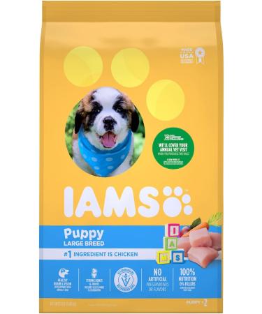 IAMS Adult Large Breed Dry Dog Food - Chicken and Whole Grains Recipe 6.80kg (15LB) Bag & Puppy Large Breed Dry Dog Food - Chicken and Whole Grains Recipe 6.80kg (15LB) Bag Dog Food + Dog Food 10171670 6.80 kg (Pack of 1) - Buy Online on GoSupps.com