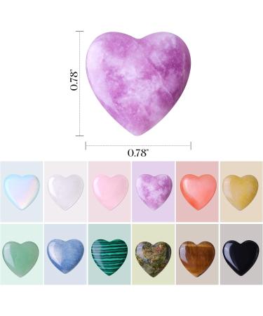 12 PCS Natural Heart Shaped Healing Stones Crystal Palm Set - Polished Love Gemstones for Balancing Meditation - Mother's Day Gift - Buy Online on GoSupps.com